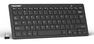 TECKNET 2.4G Wireless Keyboard - Mini Compact with Media Black - Picture 1 of 8