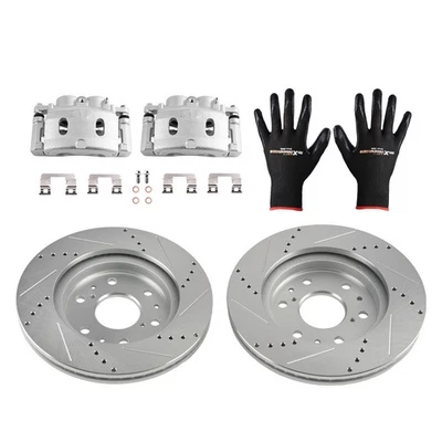 Rotores de freio dianteiros perfurados + pinças de freio para GMC Yukon XL 1500 2008-2014 S55097 - Imagem 1 de 4