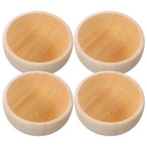 4 Pcs Wooden Small Bowl Set Child Crafts for DIY Unfinished Bowls - Picture 1 of 10