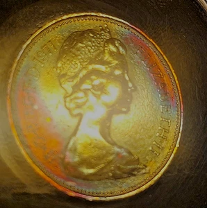 1971 NEW PENCE 2 British Elizabeth II ERROR COIN - Amazing Toning & Condition! - Picture 1 of 10