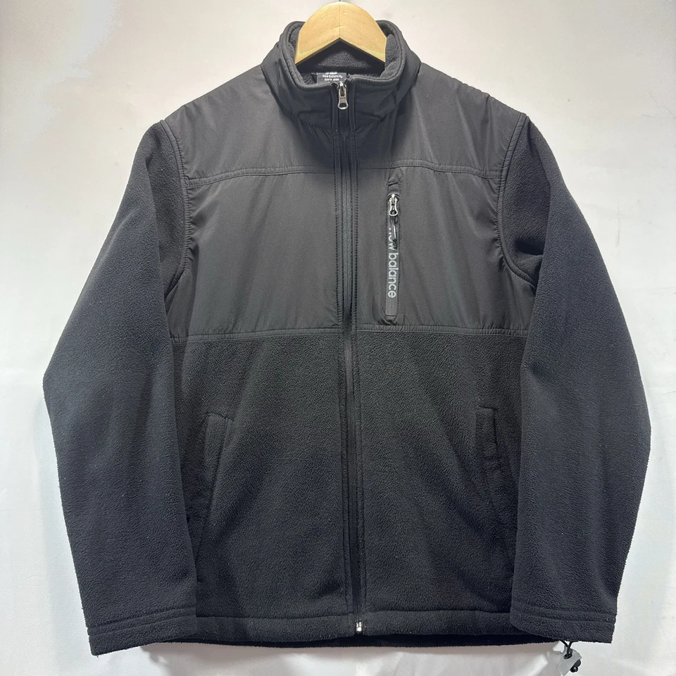 New Balance Men's Small Hooded Full Zip Fleece Lined Jacket Black Coat - Image 1 of 4