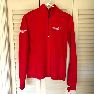 Cutter & Buck Milwaukee Tools Quarter Zip Womens Small Red Long Sleeve Pullover - Image 1 of 4