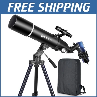 All-in-One 80mm Telescope with Travel Case - Perfect for Stargazing Adventures - Image 1 of 4