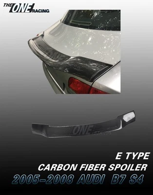 Alerón de fibra de carbono para Audi S4 B7 2005-2008 sedán 4 puertas tipo E Foto 1 de 4