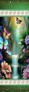 SCHMETTERLING WASSERFÄLLE & BLUMEN, VÖGEL, FEEN, HUNDE - LESEZEICHEN - MIT QUASTE - Bild 1 von 1