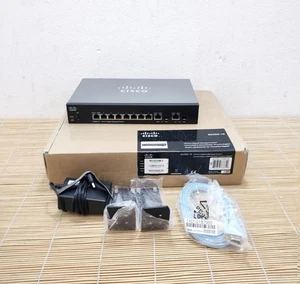 Cisco SG350-10P-K9 10-portowy gigabitowy 62W zarządzalny przełącznik PoE używany w oryginalnym opakowaniu - Zdjęcie 1 z 1