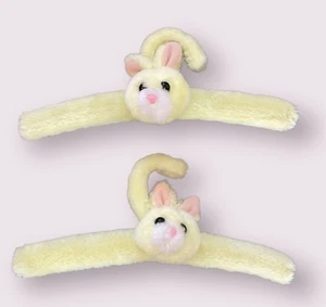 Children's Clothes Hanger Plush Bunny Rabbit 12” Yellow Nursery Baby Shower Gift - Picture 1 of 7