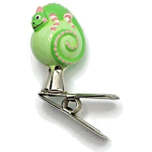 Patricia Breen Petite Miniature Chameleon Poinsettia Christmas Clip on Ornament - Picture 1 of 8