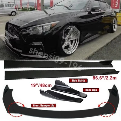 Front Bumper Lip Splitter +Side Skirt +Rear Lip For Infiniti M35 M35h M37 M45 Foto 1 de 4