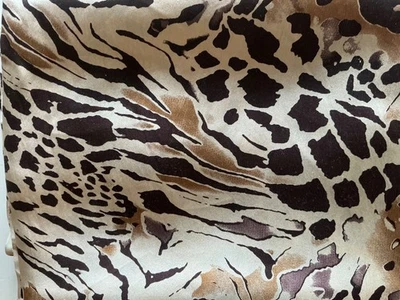 6 yards of mixed jungle zebra leopard print silk fabric - Image 1 of 4