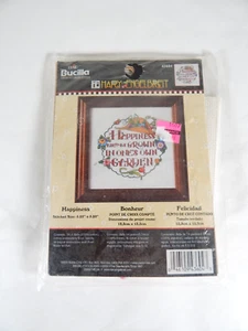 Bucilla Mary Engelbreit Happiness Garden Cross Stitch Kit New 5.25”x 5.25” - Picture 1 of 4