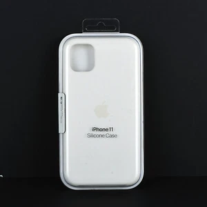 Original Apple Silicone Snap Case Cover For iPhone 11 White MWVX2ZE/A New - Photo 1 sur 6