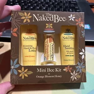 The Naked Bee Orange Blossom Honey Mini Bee Kit Lip Balm Hand Body Lotion New - Picture 1 of 4