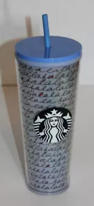 Starbucks fafalalala cold tumbler with straw Christmas 24 oz Venti NWT Holiday - Picture 1 of 4