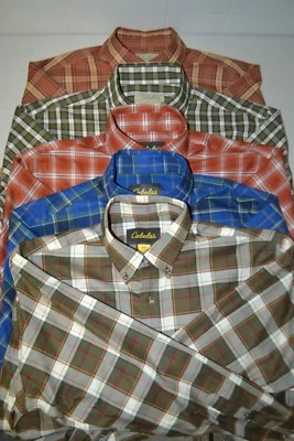 Lot of 5 Cabela's Men's Plaid Front Button  Long Sleeve Shirt Size M - image 1 of 4