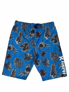 NWT$38 Hurley Youth Boy's Elastic Waist Broadshorts Swim 14/16 Shark blue - Picture 1 of 5