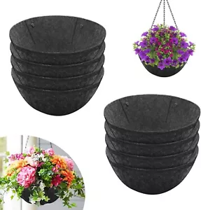 Fabric Planter Basket 8 PCS Coco Fiber Liner Alternative for Hanging Plant 14 In - Picture 1 of 38