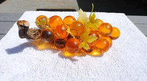 Vtg MCM Lucite Acrylic Amber Gold Grape Cluster Driftwood 12" - Picture 1 of 7