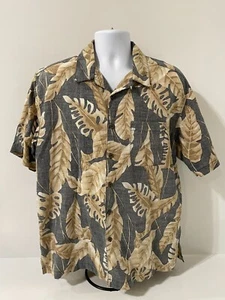 Panama Jack Men's Short Sleeve Floral Leaf Hawaiian Button Down Shirt Size Large - Picture 1 of 8