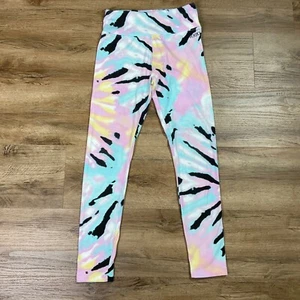 Justice Leggings Girls Size L 12/14 Pink Tie Dye Pants Soft Knit Hippie Pastel - Picture 1 of 7