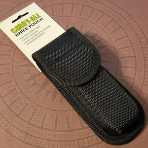 Black Nylon Pocket Knife Multi Tool Form Fitted Sheath Up To 5" Closed - Picture 1 of 4