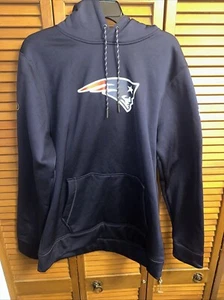 New England Patriots Hoodie Mens Large Blue Under Armour Combine Authentic - Picture 1 of 10