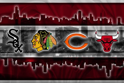 CHICAGO SPORTS TEAMS Chicago Bulls Bears Blackhawks Sox 12x18in Free Shipping Cover