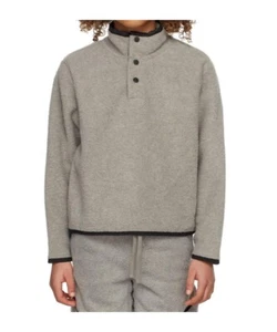 Fear of God Essentials buttoned fleece Unisex Kid's Sweatshirt Grey Size 7-8T - Picture 1 of 16