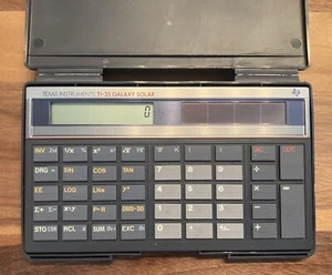 Vintage 1984 Texas Instruments TI-35 Galaxy Solar Calculator with Case Works - Picture 1 of 5