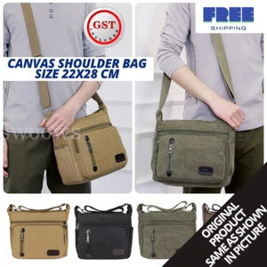 Retro Men's Canvas Shoulder Messenger Bag Crossbody Satchel Travel Man's Bags AU - Picture 1 of 16