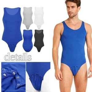 Hombres Sin Mangas Botón a Presión Entrepierna Ropa Deportiva Mono Body Fitness Leotardo - Imagen 1 de 54