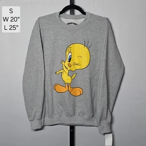 Looney Tunes Brand Tweety Bird Size Small Gray Crew - Picture 1 of 4