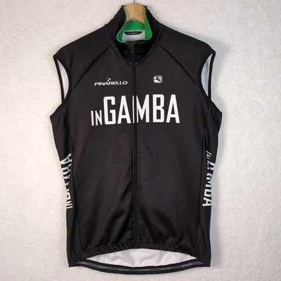 Giordana Cycling Jersey Large InGAMBA Race Cut Made Italy Thermal Lined Vest Zip - Image 1 of 4
