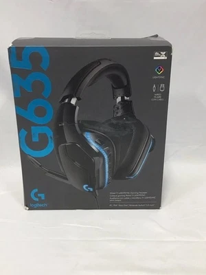 Logitech G635 981-000748 7.1 LIGHTSYNC Surround Sound Gaming Headset - Black - Image 1 of 4