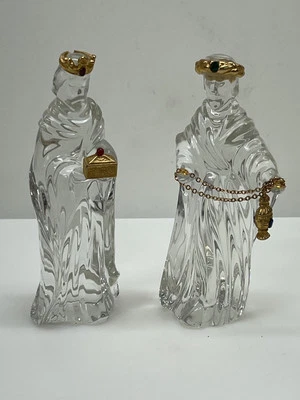 Gorham Crystal Nativity Wise Man & King Made In Germany Set Of Two - Image 1 of 4