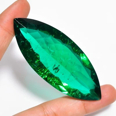 77X30X16 mm LAB GROWN EMERALD COLUMBIAN GREEN BIRON Marquise GEMSTONE GIFT - Image 1 of 4