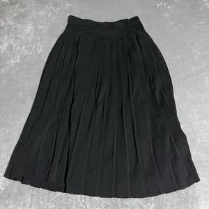 Vintage 90s Brooks Brothers Skirt Womens Large Black Pleated Secretary Geek - Picture 1 of 5