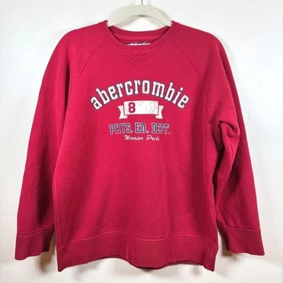 Винтажный Abercrombie & Fitch Crewneck толстовка женщин XL красный США Y2K университетский - Изображение 1 из 4