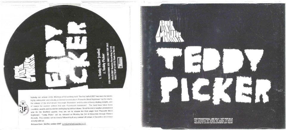 Arctic Monkeys - Teddy Picker - Scarce 2007 UK 1 track promo CD - Изображение 1 из 1