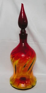 Vintage Blenko Dekanter ~ 60er Jahre Swirl Optik ~ Amberina #6811 ~ von Joel Myers - Bild 1 von 16