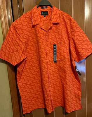 Camisa de manga corta Sean John NARANJA 3XL para hombre nueva con etiquetas Foto 1 de 4