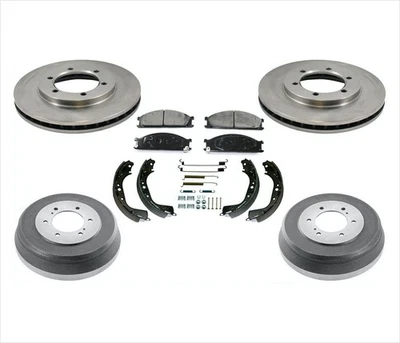 Para 98-2004 Nissan Frontier 2.4L tração traseira rotores pastilhas freio tambores sapatos - Imagem 1 de 4