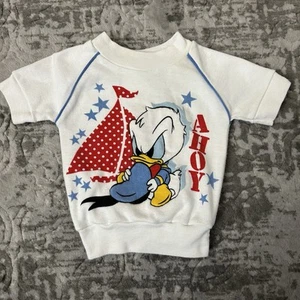 Vintage 1984 Disney Babies Newborn To 6 Months Sweatshirt Donald Duck AHOY - Picture 1 of 12