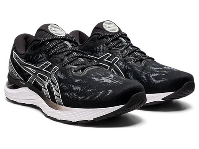 Zapato para correr Asics Gel Cumulus 23 para mujer talla 8,5 negro/blanco ancho/D Foto 1 de 4