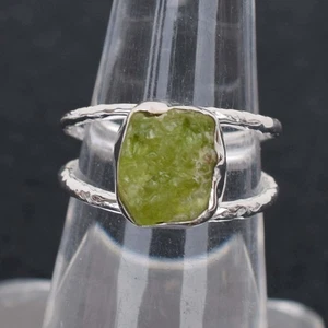 Natural Peridot Crystal Ring 925 Sterling Silver Peridot Birthstone Ring-RR129 - Picture 1 of 4