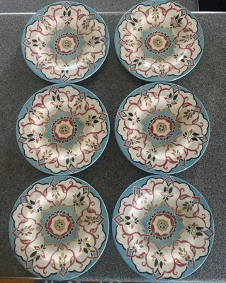 Williams-Sonoma Floral Iznik Tile Outdoor Melamine Plates-Blue -Set 6 - Image 1 of 4