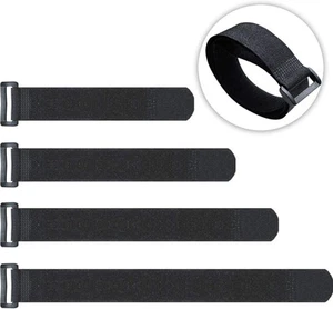 20 Pack Reusable Cinch Straps Fastening Cable Nylon Hook and Black - Picture 1 of 7