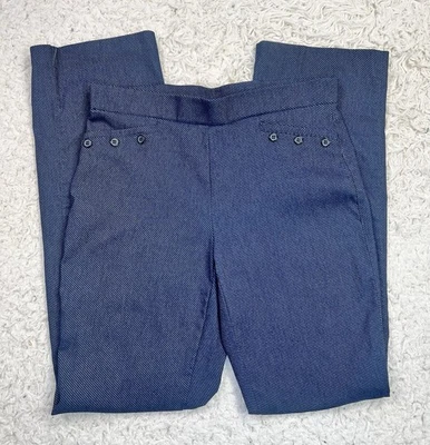 Pantalones elásticos Joe B by Joe Benbasset talla L para mujer corte botín rayas azules Foto 1 de 4