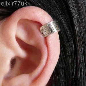 HOT VINTAGE SILVER EAR CUFF UPPER HELIX CARTILAGE CLIP-ON EARRING ROCK GOTH NEW - Picture 1 of 24