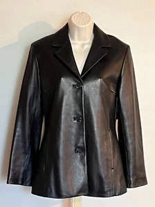 New! Marc New York Andrew Women XS Black Leather Jacket Coat Lined Pockets Soft - Picture 1 of 14